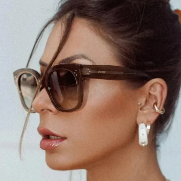 NEW CELINE SUNGLASSES, WOMEN GREEN EYEWEAR CELINE CL4002UN 98P - Picture 4 of 6